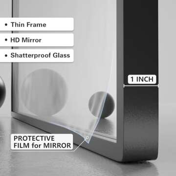 PAIHOME Arched Mirror, 19x30 Inch Antique Mirror Black Wall Decor Mirror Metal Frame Wall Mounted Mirror for Home Entryway Leaning