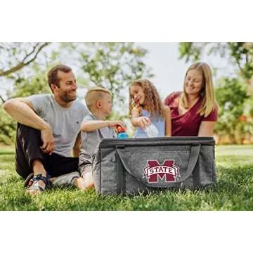 PICNIC TIME NCAA Mississippi State Bulldogs 64 Can Collapsible Insulated Cooler, (Heathered Gray)