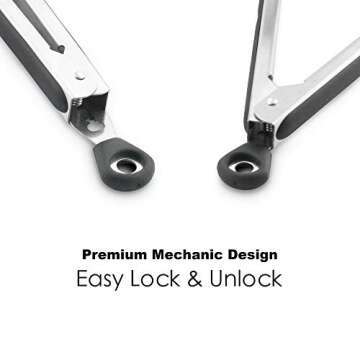 Premium Stainless Steel Kitchen Tongs - 9-Inch & 12-Inch BBQ Grilling Cooking Locking Food Tongs