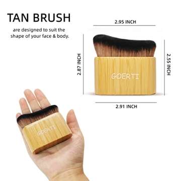 Self Tan Brush GOERTI Tanning Brush for Self Tan - Large Kabuki Brush for Body, Body Makeup Brush for Flawless Leg Makeup, Powder Foundation Brush Makeup Brush for Blending Liquid Foundation Bronze