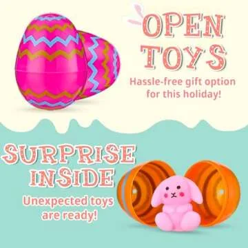 24Pcs Mochi Squishy Toys Filled Easter Eggs with Basket, Stress Reliever Squishies Toys for Kids Easter Eggs Hunt, Easter Basket Stuffers Fillers, Easter Party Favors Classroom Prize Supplies