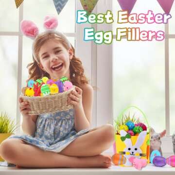 24Pcs Mochi Squishy Toys Filled Easter Eggs with Basket, Stress Reliever Squishies Toys for Kids Easter Eggs Hunt, Easter Basket Stuffers Fillers, Easter Party Favors Classroom Prize Supplies