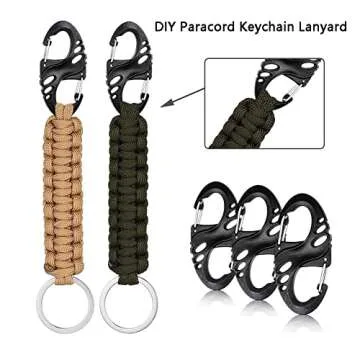 12 Pack 2" Carabiner Clip Plastic S Carabiner Clips Paracord Keychain Hooks for Key Chain Backpacks Bags Zipper Clip Accessories