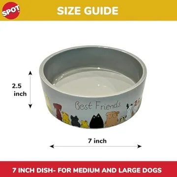 Durable SPOT Ceramic Dog Bowl for Medium & Large Dogs