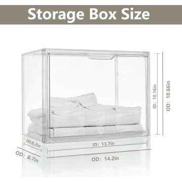 Attelite Plastic Purse and Handbag Storage Organizer for Closet, Clear Acrylic Display Case with Mag...