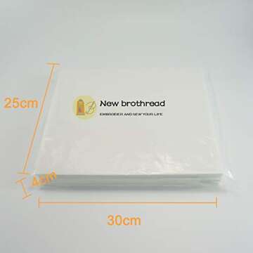 New brothread Cut Away Machine Embroidery Stabilizer Backing 8"x8" - 100 Precut Sheets - Medium Weig...