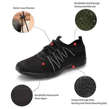 BELILENT Water Shoes-Quick Drying Mens Womens Water Sports Shoes Lightweight for Water Sports Outdoor Beach Pool Exercise