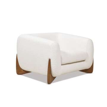 Jennifer Taylor Home Alpine 43.5" White Boucle Modern Scandinavian Arm Chair