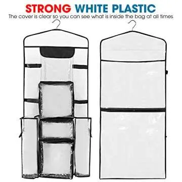 ProPik Hanging Double-Sided Gift Wrap Organizer, Wrapping Paper Storage with Multiple Front and Back Pockets, Organize Your Gift Bags Bows Ribbons 40”X17" Fits 40 Inch Rolls (Black seam)