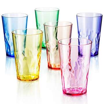 SCANDINOVIA - 19oz Unbreakable Premium Drinking Glasses Set of 6 - Super Grade Acrylic Plastic - Per...