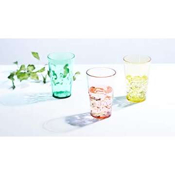 SCANDINOVIA - 19oz Unbreakable Premium Drinking Glasses Set of 6 - Super Grade Acrylic Plastic - Perfect for Gifts - Dishwasher Safe - Stackable - Drinkware Cups Reusable Water Tumbler