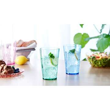 SCANDINOVIA - 19oz Unbreakable Premium Drinking Glasses Set of 6 - Super Grade Acrylic Plastic - Perfect for Gifts - Dishwasher Safe - Stackable - Drinkware Cups Reusable Water Tumbler
