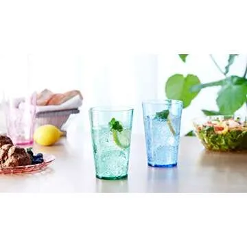 SCANDINOVIA - 19oz Unbreakable Premium Drinking Glasses Set of 6 - Super Grade Acrylic Plastic - Perfect for Gifts - Dishwasher Safe - Stackable - Drinkware Cups Reusable Water Tumbler