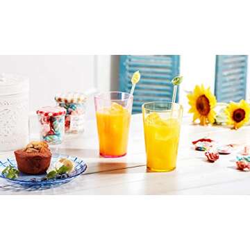 SCANDINOVIA - 19oz Unbreakable Premium Drinking Glasses Set of 6 - Super Grade Acrylic Plastic - Perfect for Gifts - Dishwasher Safe - Stackable - Drinkware Cups Reusable Water Tumbler