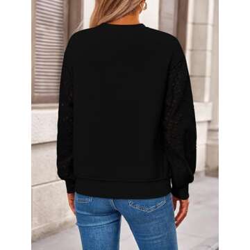 Chic MASCOMODA Women's Fall Blouse with Lace Sleeves