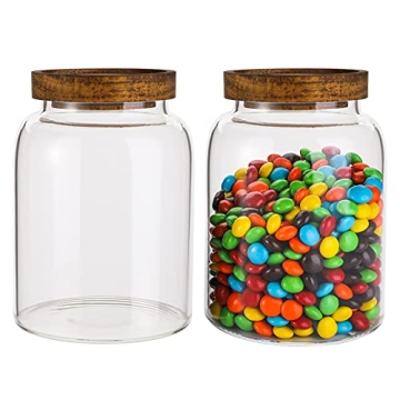 Bekith Airtight Glass Storage Jars Wooden Lids Healthy Kitchen
