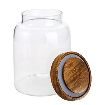 Bekith Airtight Glass Storage Jars Wooden Lids Healthy Kitchen