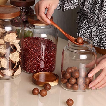 Bekith Airtight Glass Storage Jars Wooden Lids Healthy Kitchen