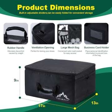 HIMAL HIMAL1 Layer Golf Trunk Organizer, Collapsible & Foldable Golf Travel Storage，Waterproof Car Golf Bag with Independent Ventilation Compartment for 1 Pair Shoes