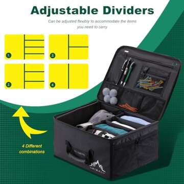 HIMAL HIMAL1 Layer Golf Trunk Organizer, Collapsible & Foldable Golf Travel Storage，Waterproof Car Golf Bag with Independent Ventilation Compartment for 1 Pair Shoes
