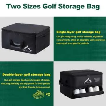 HIMAL HIMAL1 Layer Golf Trunk Organizer, Collapsible & Foldable Golf Travel Storage，Waterproof Car Golf Bag with Independent Ventilation Compartment for 1 Pair Shoes