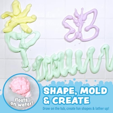 Tub Works Fluffy Foam Soap 6 Pack Fun Bath Art for Kids