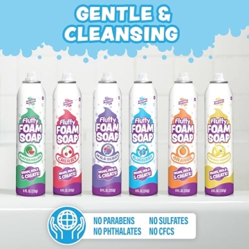 Tub Works Fluffy Foam Soap 6 Pack Fun Bath Art for Kids