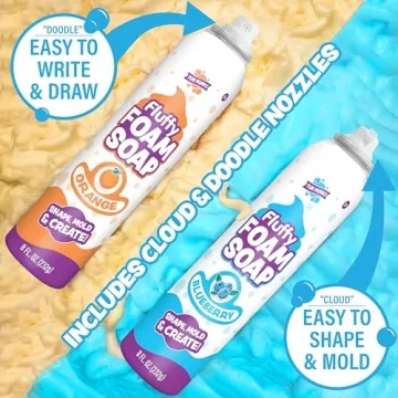 Tub Works Fluffy Foam Soap 6 Pack Fun Bath Art for Kids