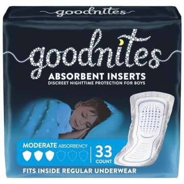 Goodnites Absorbent Bedwetting Inserts for Boys 33 Count