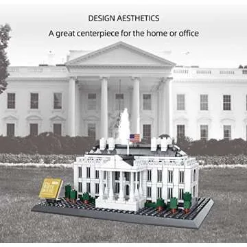 Liberty Imports White House Building Blocks Set, 770 Pieces Washington D.C. White House Famous Landmark Series - Architecture Bricks Toy Model for Kids and Adults