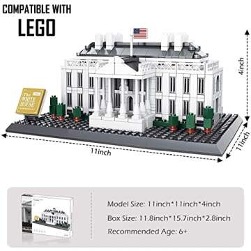 Liberty Imports White House Building Blocks Set, 770 Pieces Washington D.C. White House Famous Landmark Series - Architecture Bricks Toy Model for Kids and Adults