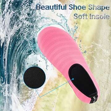 YALOX Water Shoes Women's Men's Outdoor Beach Swimming Aqua Socks Quick-Dry Barefoot Shoes Surfing Y...