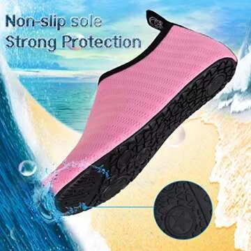 YALOX Water Shoes Women's Men's Outdoor Beach Swimming Aqua Socks Quick-Dry Barefoot Shoes Surfing Yoga Pool Exercise(LXY-Pink,40/41EU), 9-10 Women/7.5-8.5 Men