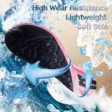 YALOX Water Shoes Women's Men's Outdoor Beach Swimming Aqua Socks Quick-Dry Barefoot Shoes Surfing Yoga Pool Exercise(LXY-Pink,40/41EU), 9-10 Women/7.5-8.5 Men