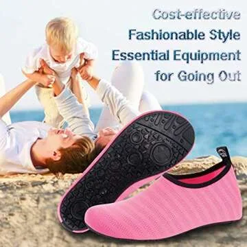 YALOX Water Shoes Women's Men's Outdoor Beach Swimming Aqua Socks Quick-Dry Barefoot Shoes Surfing Yoga Pool Exercise(LXY-Pink,40/41EU), 9-10 Women/7.5-8.5 Men