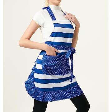 Plus Size Lovely Lady's Fashion Kitchen Apron with Pocket