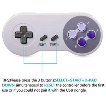 MODESLAB 2.4 GHz Wireless SNES Controller Gamepad 2 Pack