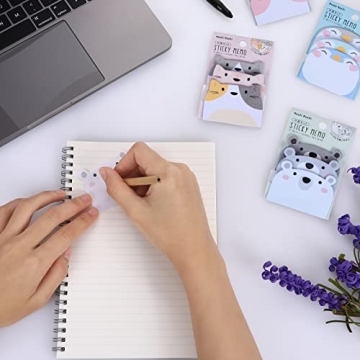 Molain Cute Sticky Notes 6 Pack Adorable Memo Pads