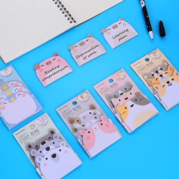 Molain Cute Sticky Notes 6 Pack Adorable Memo Pads