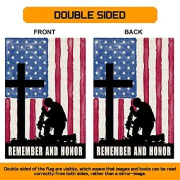Shmbada Memorial Day Garden Flag - Double Sided 12x18 Inch Yard Decor for Outdoor - American Soldier Patriotic 4th of July Decorations for Outside