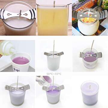 Metal Candle Wick Centering Device Pack of 12pcs Stainless Steel Candle Core Holder for DIY Candle Making
