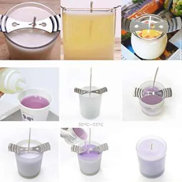 Metal Candle Wick Centering Device Pack of 12pcs Stainless Steel Candle Core Holder for DIY Candle Making