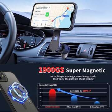 CACOE Magnetic Case for iPhone 13 Pro 6.1 inch-Compatible with MagSafe & Magnetic Car Phone Mount,Anti-Fingerprint TPU Thin Phone Cases Cover Protective Shockproof (Matte Black)