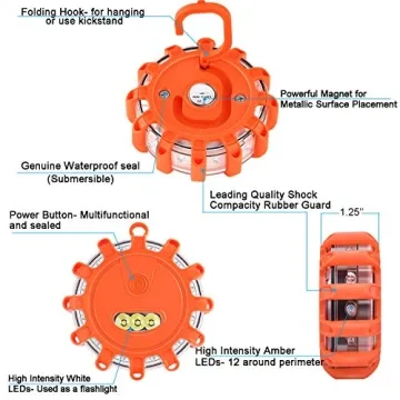 Tobfit LED Road Flares Emergency Lights with Magnetic Base