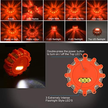 Tobfit LED Road Flares Emergency Lights with Magnetic Base