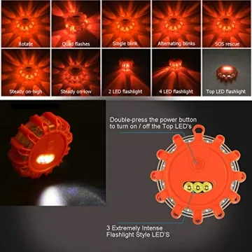 Tobfit LED Road Flares Emergency Lights with Magnetic Base