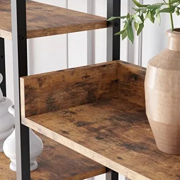 IRONCK Industrial Triple Wide 5 Tier Bookshelf for Modern Homes