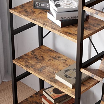 IRONCK Industrial Triple Wide 5 Tier Bookshelf for Modern Homes