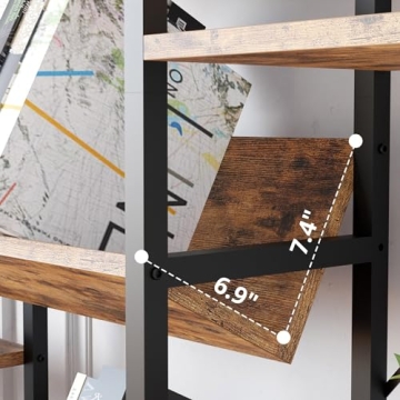 IRONCK Industrial Triple Wide 5 Tier Bookshelf for Modern Homes