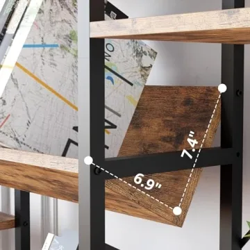 IRONCK Industrial Triple Wide 5 Tier Bookshelf for Modern Homes